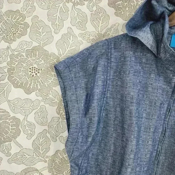 Derek Lam Full Zip Hooded Cap sleeve Jacket Women's L 1742 - Picture 5 of 9